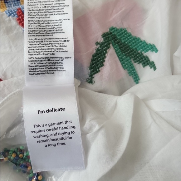 NWT Farm Rio Stitched Birds Tropical Parrots Full Skirt Medium - Picture 12 of 13